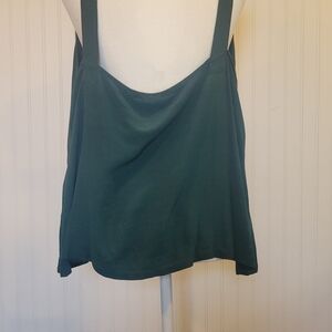 Free people dark green tank top with a cowl neck. Size lg.